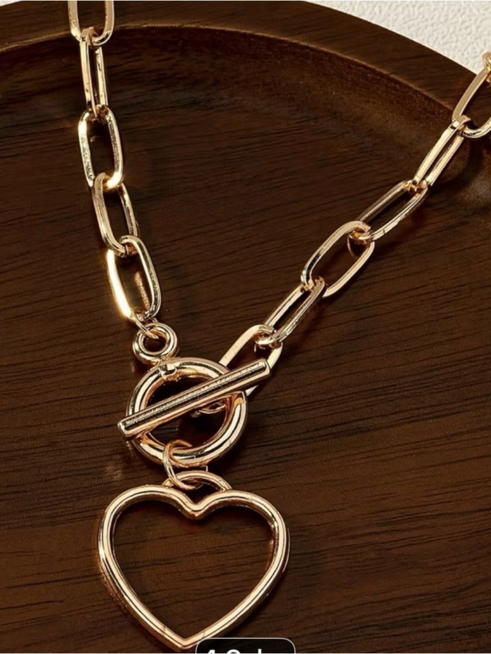 Gold Heart Toggle Chain Necklace - Women's Jewelry